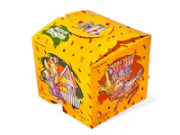 a yellow box with a cartoon character on it