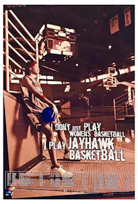 a poster with the words play jayhawk basketball