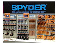 a display of spyder tools in a store