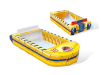 a yellow and blue box with a yellow boat inside