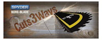 a picture of a saw blade with the words spyder cuts 3 ways