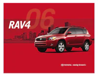 a red toyota rav4 in front of a red background
