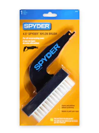 a package of a spider brush with a black handle