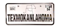 a license plate with the word texas alabama on it
