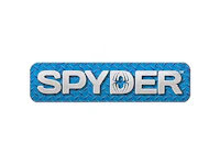 the spider - man logo on a blue background