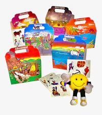 a set of boxes with a smiley face in them