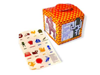 a box with a red and yellow design on it