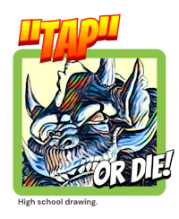 a sticker with the words tap or die